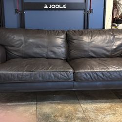 Two Matching Leather Black Couches