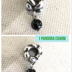 1 Pandora black onyx dangle Charm 
