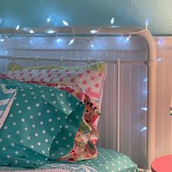 TWO BED FRAMES ….. WHITE Victorian Head/Footboards And Frames 