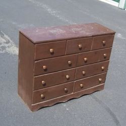 Dresser Brown Wooden 9 Drawer 