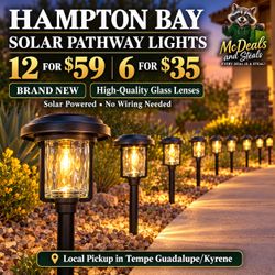 NEW! Set of 12 Hampton Bay Solar Pathway Lights