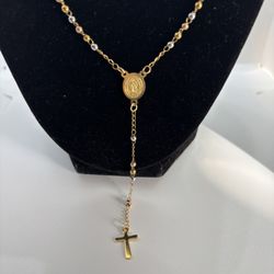 Jewelry Rosary Gold Plated Stainless Steel New