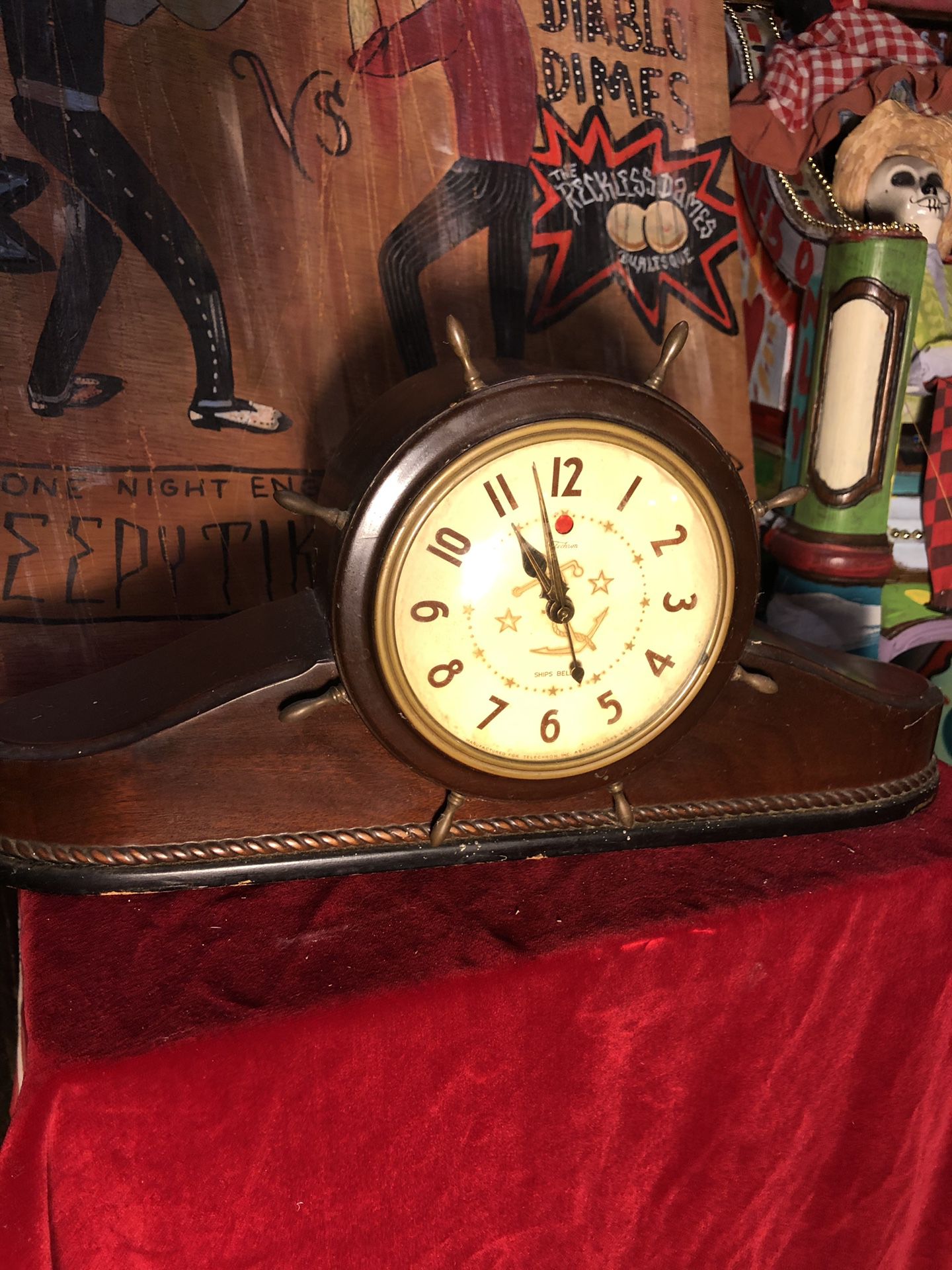 Vintage Antique Nautical Ocean Anchor Clock