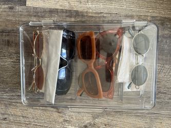 Womens sunglasses in a clear case