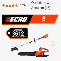 Echo Blower And Trimmer Combo With Battery And Charger 