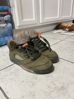 Jordan 5s olive size 4.5 youth