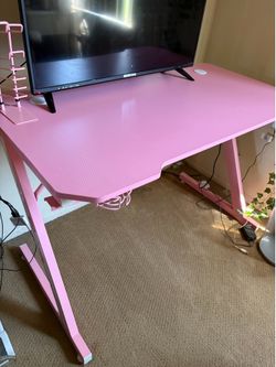 Pink gaming desk