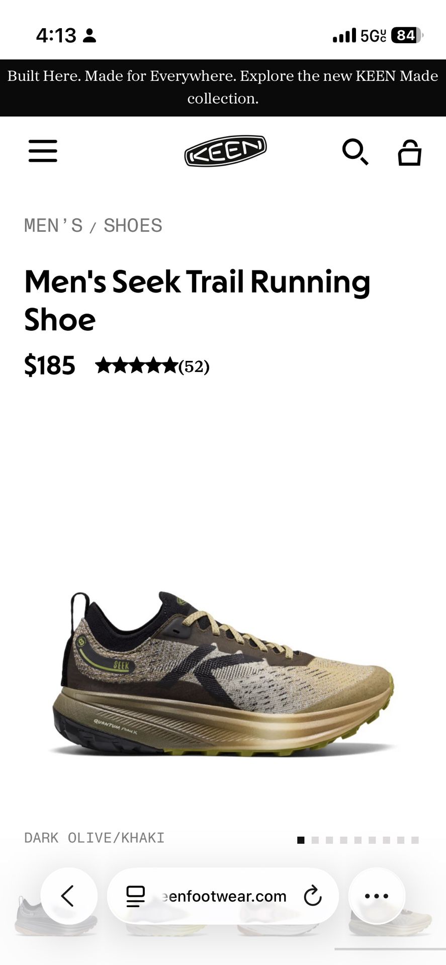 Men’s 7.5 Seek Trail Running Shoe