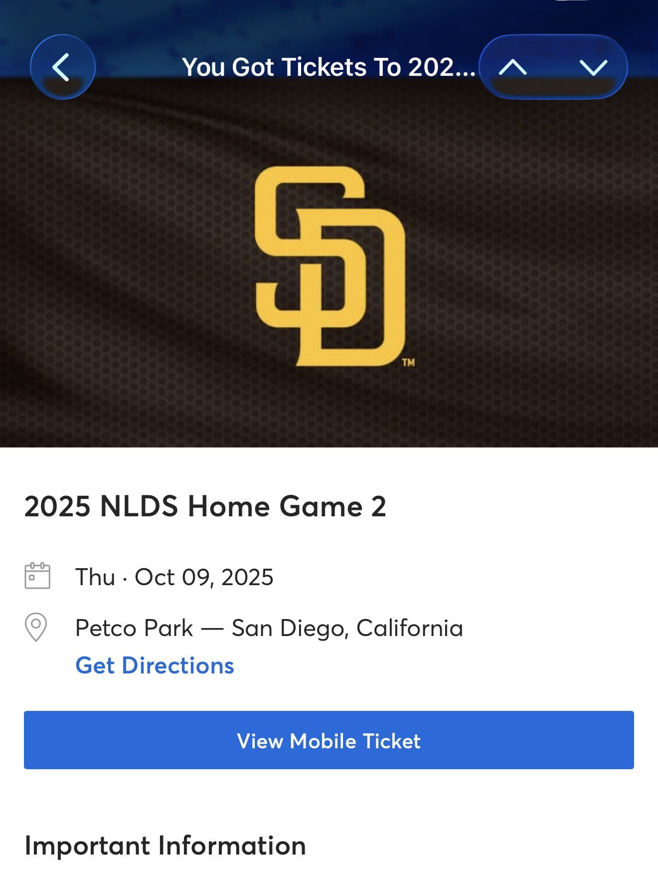 San Diego Padres NLDS