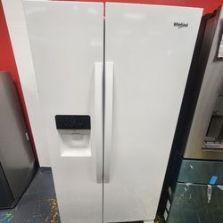 Whirlpool 36 Inch Side By Side Refrigerator 25 Cu Ft White 