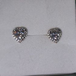 1 Total Carat Heart Halo Earrings