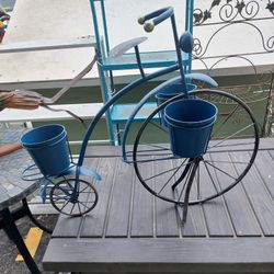 Large Colorful Metal Bicycle Planter 