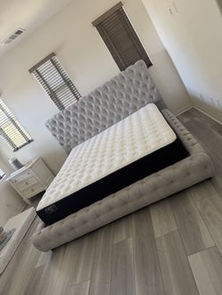 New In Box King Bed Frame With Mattress (Read Description Below)
