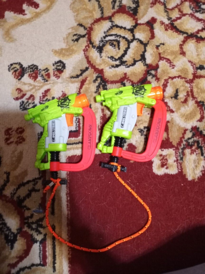 Nerf Zombie clampdown pistols (x2)