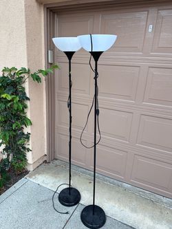 Torchiere Floor Lamps – Set of 2
