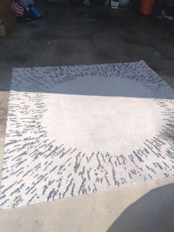 Large IKEA Area Rug Gray and White Abstract