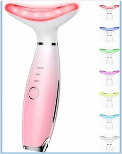 7 Color Galvanic Machines - Red Light Therapy for Face and Neck, Face Massager Tool for Wrinkles, Double Chin, Vibrating Facial Massager with Thermals