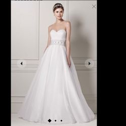 oleg cassini wedding dress with beaded belt