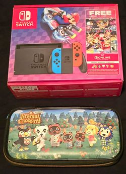 Nintendo Switch Mario Kart 8 edition w/Games and Animal Crossing case