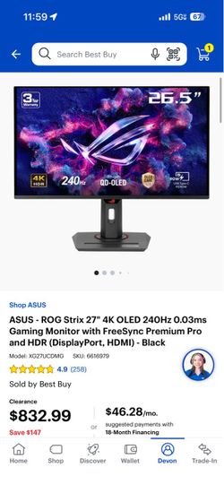 Asus Oled 4k 240hz monitor