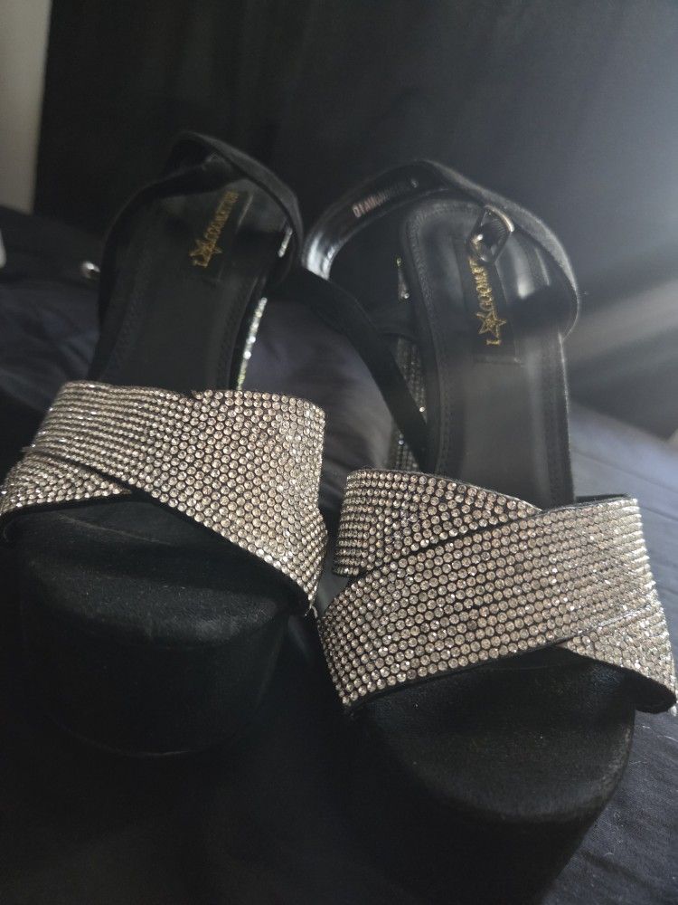 Glitter Heels Never Worn Size 8