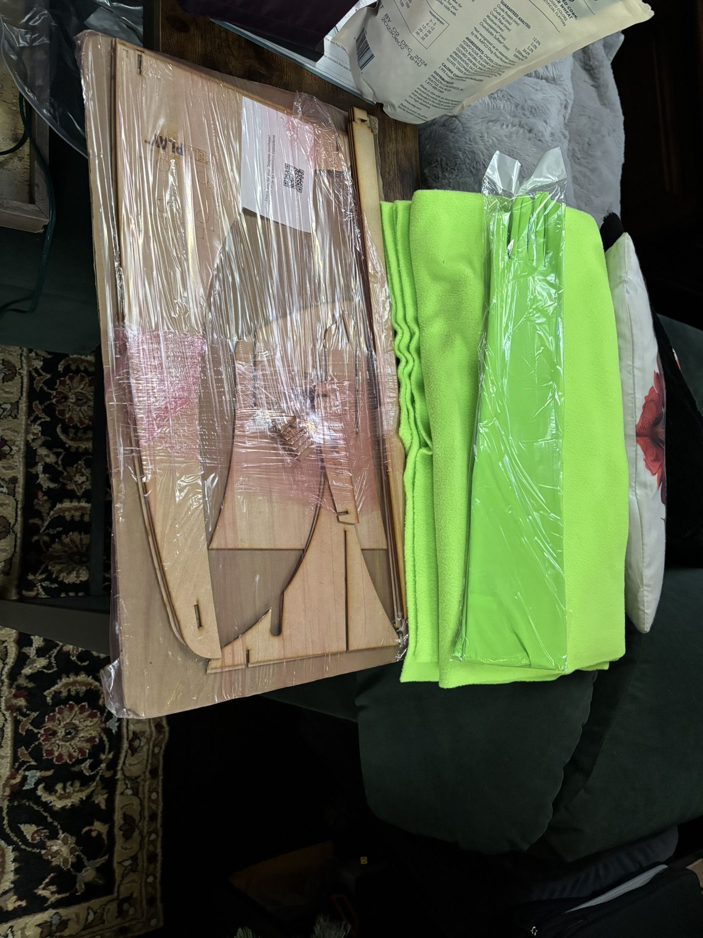 Teleplay Frame, Green Blanket Screen, and Green Gloves