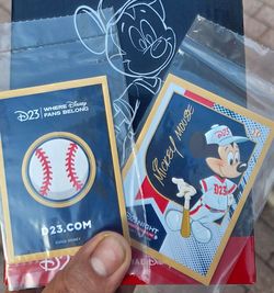 D23 Night Angel Stadium Mickey Mouse Baseball Card DISNEY