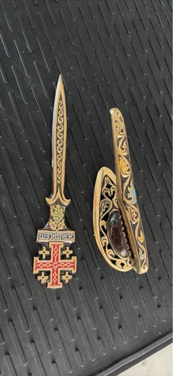 Vintage letter opener and nutcracker 1970era