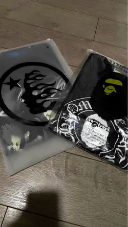 hellstar cherubs shirt and bape chrome hearts shirt
