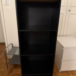Black 4-Tier Bookshelf – Compact & Sturdy – $20 – Brookline Pickup