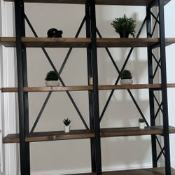 Stood Wood And Metal Bookshelf 