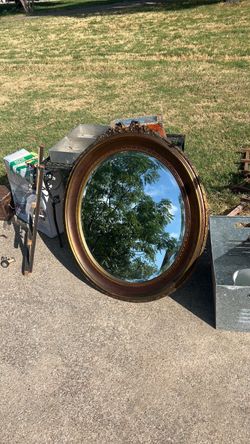 Large Oval Wall Mirror with Ornate Frame