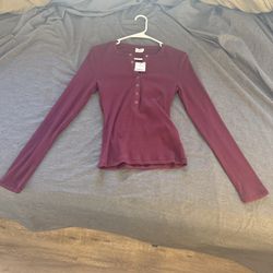 Maroon Long Sleeve Top
