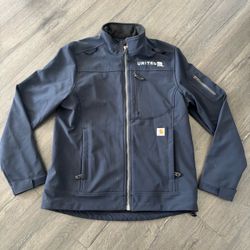 Carhartt United Airlines Jacket Full Zip Softshell Size M 8/10 Women's Workwear