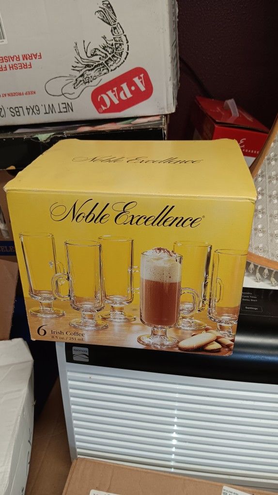 Vintage: Extremely Rare SET 🫶Noble Excellence Irish Coffee Mugs 6 - 8.25 Oz.