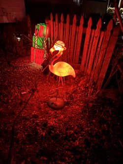 Flamingo Christmas Outdoor Blow Mold Decorations Light