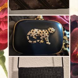 Various Evening Event Clutch Shoulder Handbags Black, Brown, & More