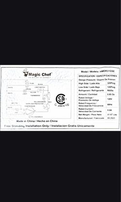 Magic Chef HMDR31GSE Refrigerator