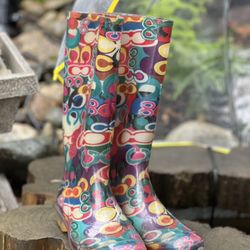 Coach Multicolor Rain Boots Size 10