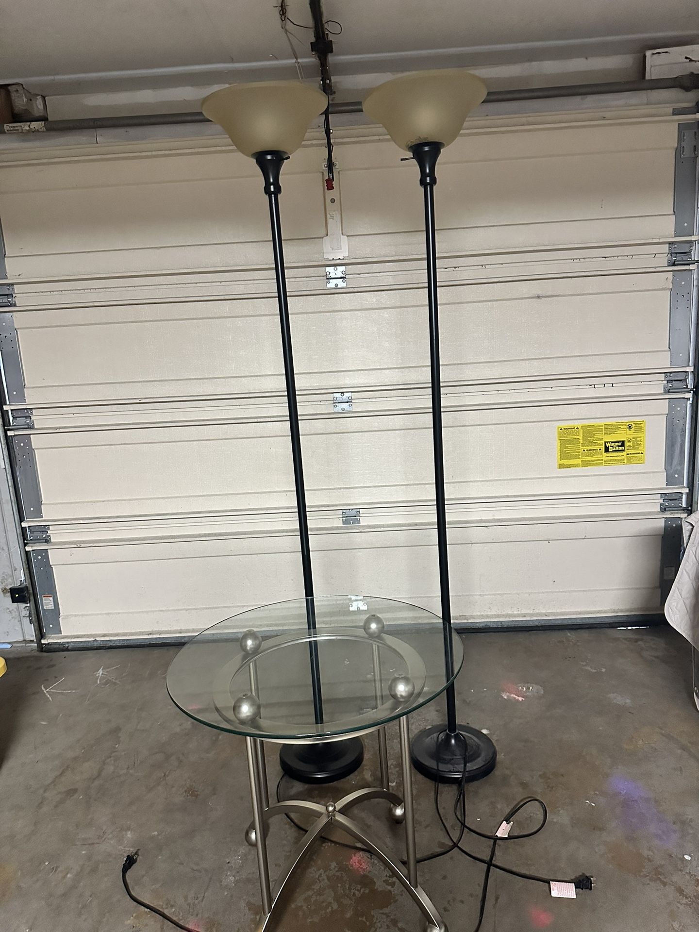 2 Floor Lamps and a side table