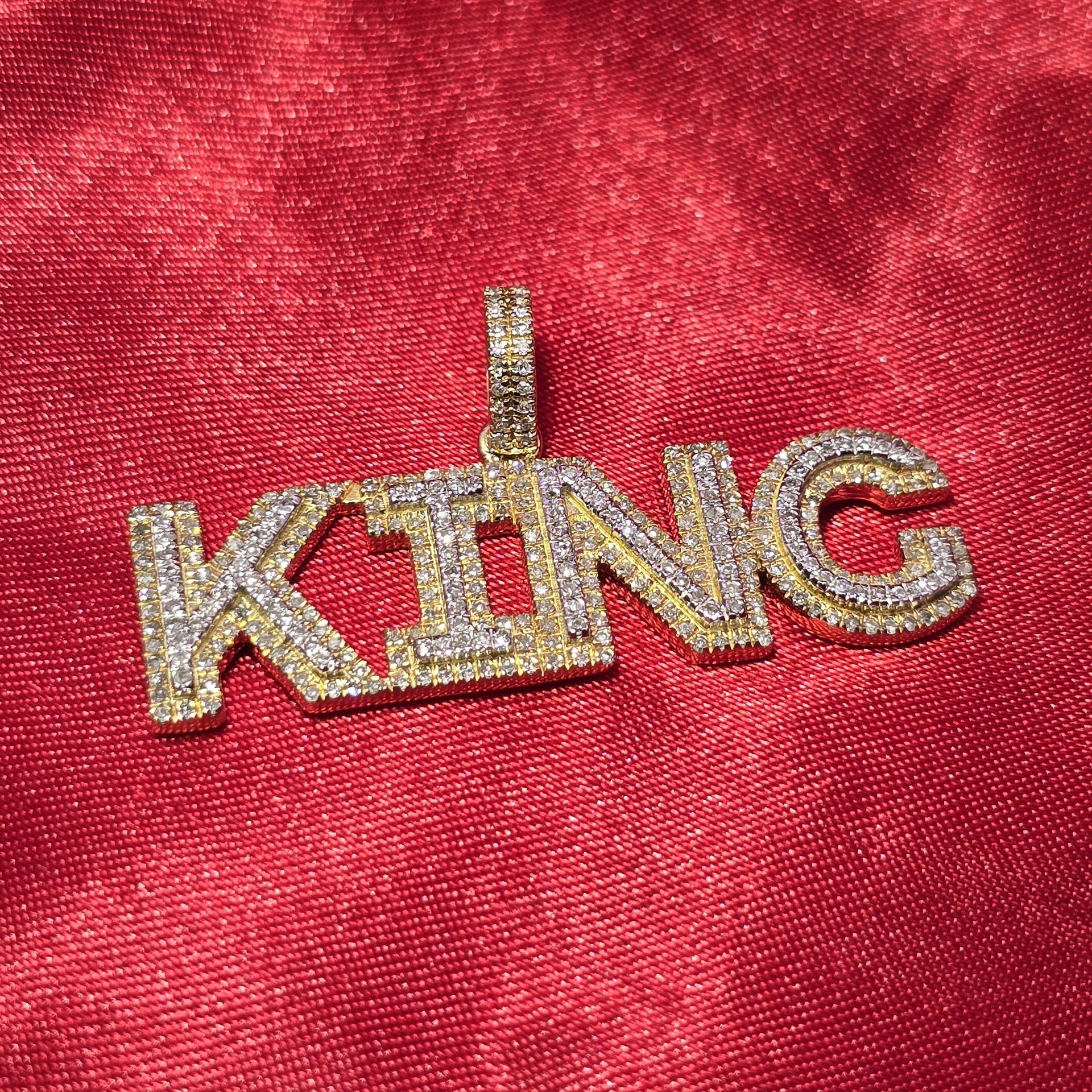 10k Yellow Gold Diamond King Pendant 0.68 ctw