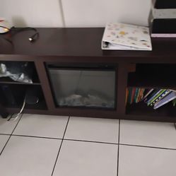 Table fire place wall unit