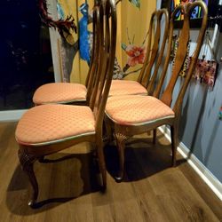 Set of 4 Mid Century 20th Century Hickory Chairs Queen Anne-style Mahogany 