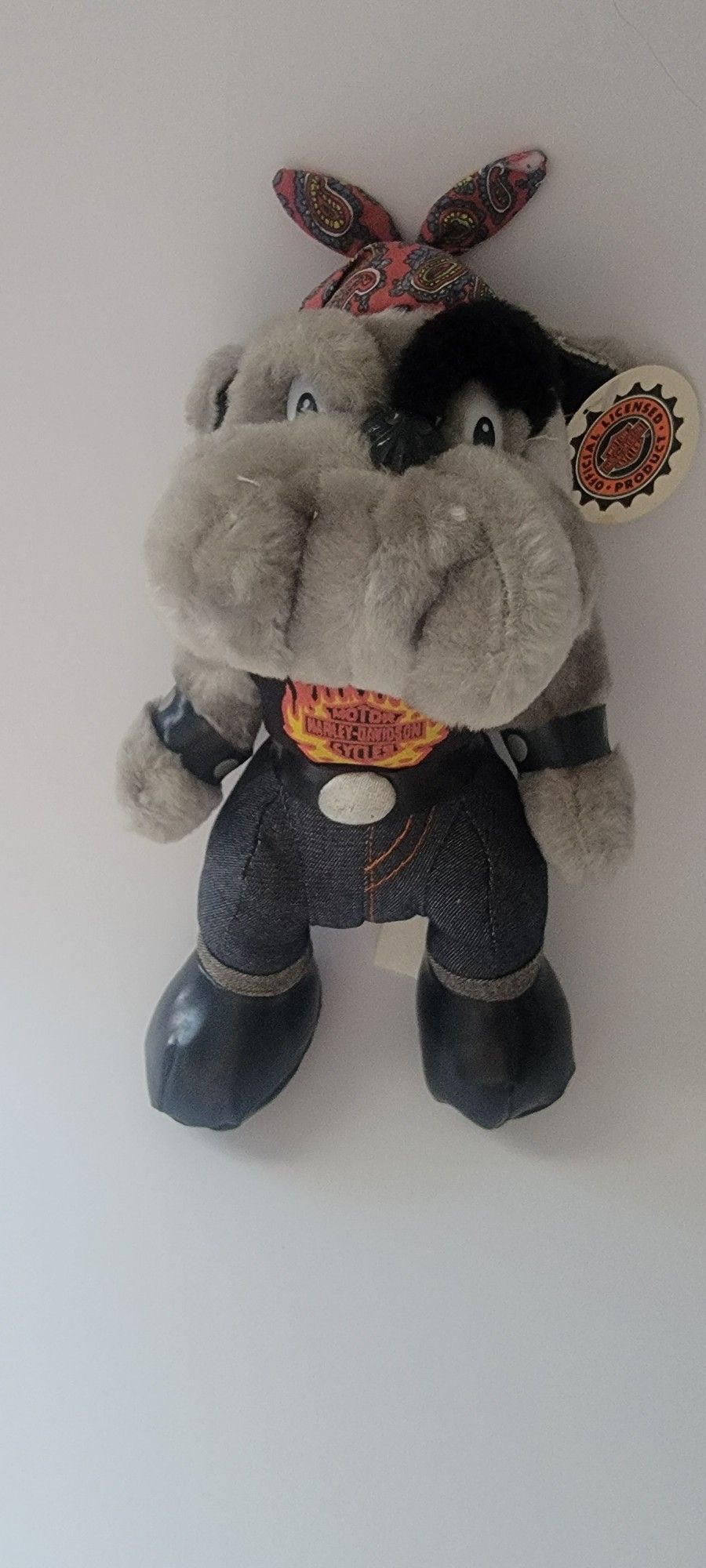 Play-By-Play Harley Davidson Plush Bulldog Stuffed Animal Biker Dog 1998 