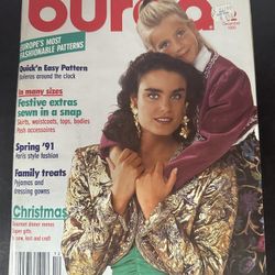 • Burda Moden Dec 1990 Vintage Sewing Magazine English Language Word of Fashion 