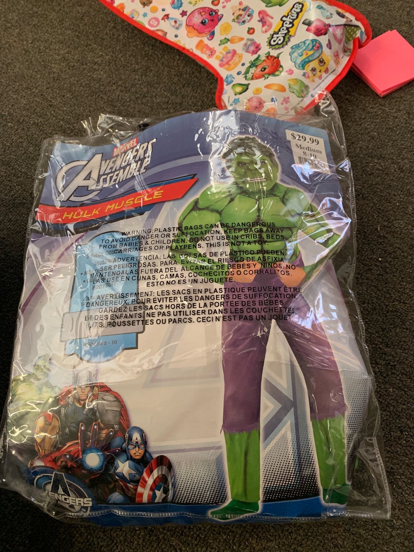 Hulk costume size 8-10