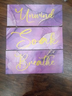 Unwind Soak Breathe 3-Piece Wall Sign Set