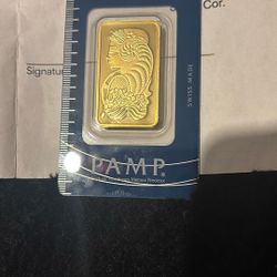 1oz Gold Pamp Bar 