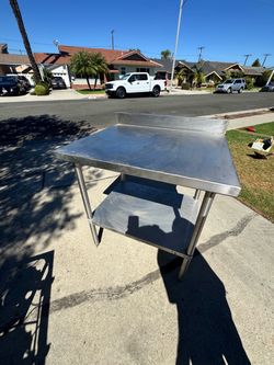 Commercial Stainless Steel Prep Table w/ Backsplash & Lower Shelf