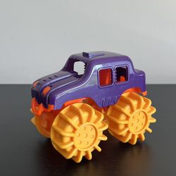 Battat Mini Monster Truck Plastic Vehicle Big Wheels Tires Purple Orange 5 Inch